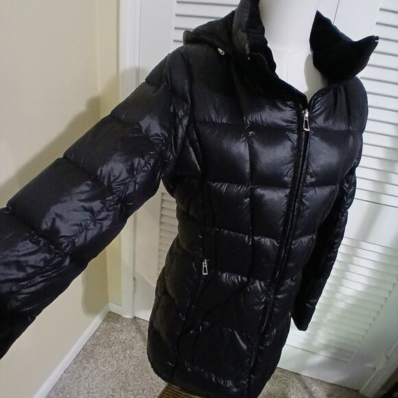Calvin Klein Packable Lightweight Premium Down Medium Black Quilted Puffer Coat - Picture 7 of 16